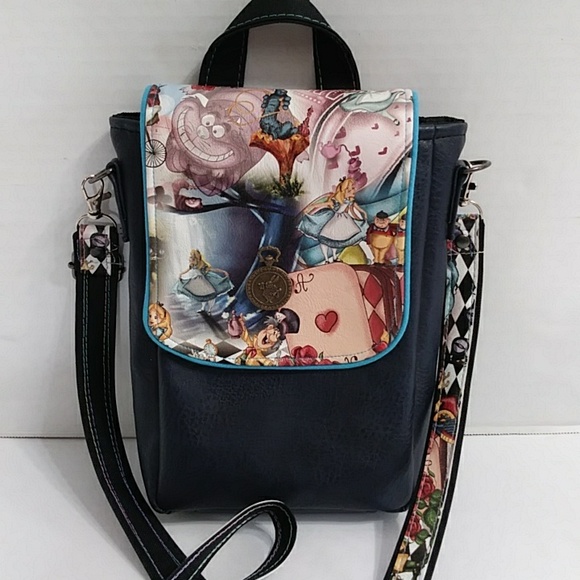 Alice In Wonderland Colorful Patterned Crossbody Bag *EUC* - Picture 2 of 9